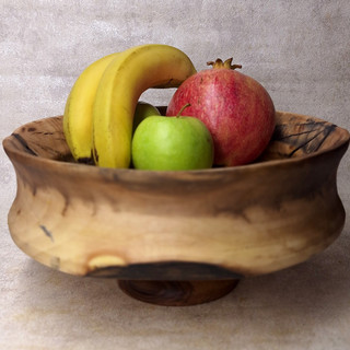 میوه خوری چوب و ریزین پایه کوتاه تهیه شده از چوب گردو